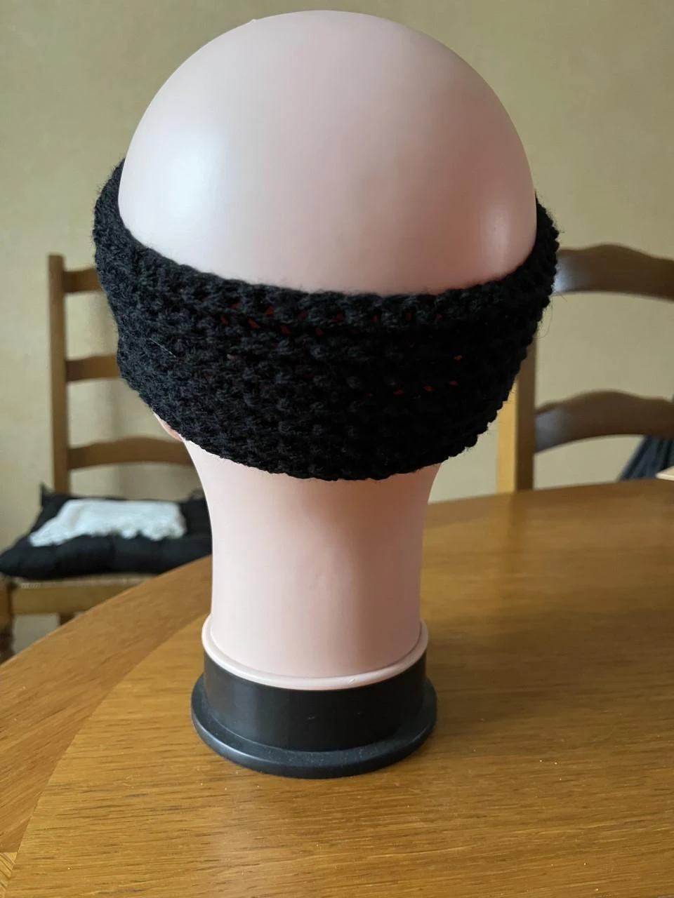 Headband Turban Headband Headband Forehead Band Hoofdband Venda Wool Black Size u – photo 3